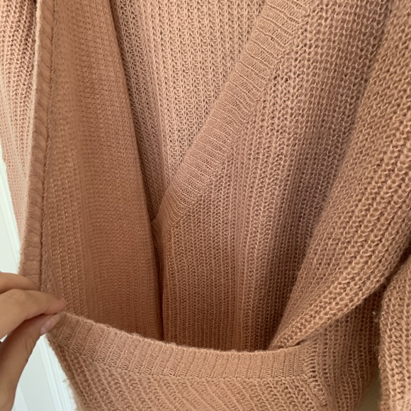 PINK OVERSIZED WRAP SWEATER - Picture 10 of 10